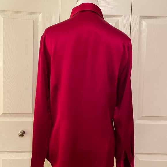 Eddie Bauer red silk blouse size M - Picture 3 of 6